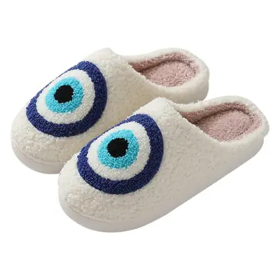 New Autumn and Winter Cotton Slippers for Home Comfort Devil's Eye Men and Women Couples Thick-Soled Warm Indoor Slippers Wholesale
