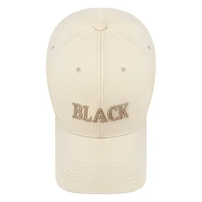 Men's Black Embroidered Baseball Cap with Curved Eave