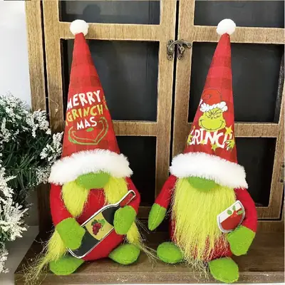 American Christmas Grinch Doll with Hat & Boots