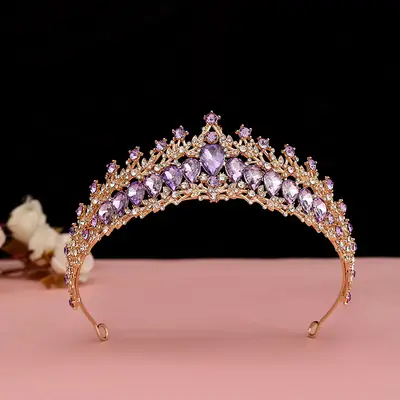 Red Gemstone Bridal Crown for Women