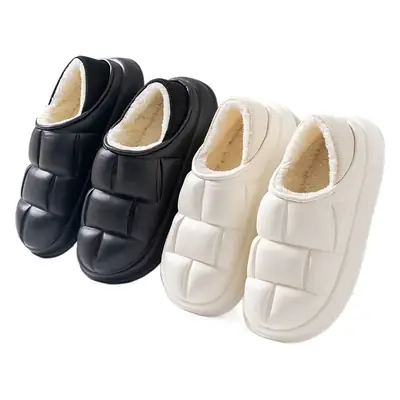 EVA waterproof cotton-padded shoes women's autumn and winter indoor home couple's home bag heel plush confinement non-slip thermal slippers