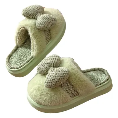 New Autumn Bow Cotton Slippers Women Warm Non-Slip