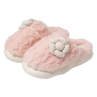 Nanbowan cotton slippers women's winter indoor home warm plush small flower couple EVA thick bottom closed toe slippers men