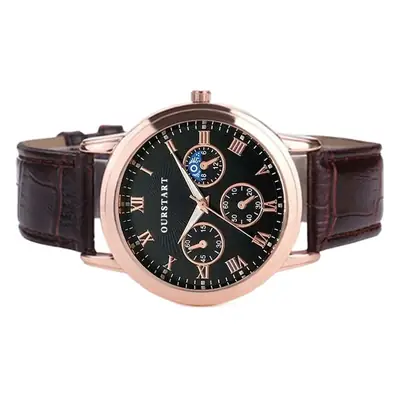 Men's Star Moon Watch with 3 Eyes & Leather Band