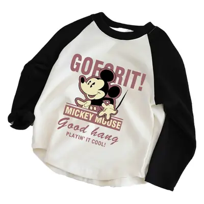 Mickey Mouse Long Sleeve T-Shirt Grey Black 2024