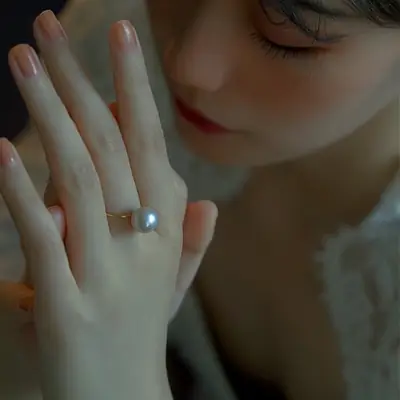 Natural Pearl Rings S925 Silver Plated 18k Gold