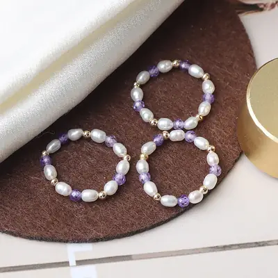 Factory Original Pearl Bracelet with Amethyst & US14K Gold