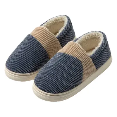 Winter cotton-padded shoes men's plus size home indoor non-slip thickened warm fabric cotton slippers men's supermarket wholesale