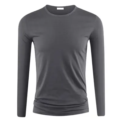 Men's Grey Long Sleeve T-Shirt Slim Fit All Season