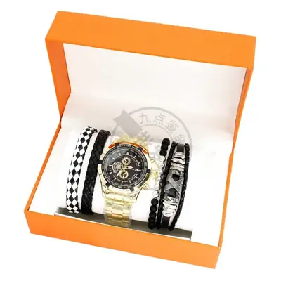 Men's Quartz Bracelet Watch with 2 Straps & Box