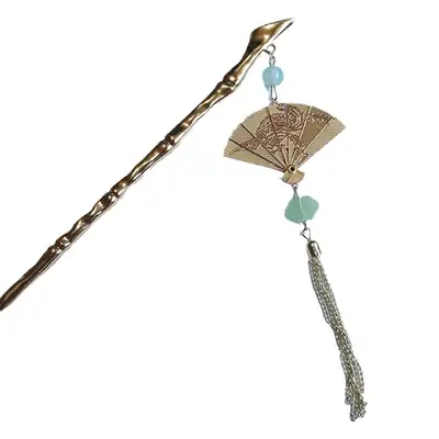 New Chinese Foldable Fan Tassel Hairpin for Women