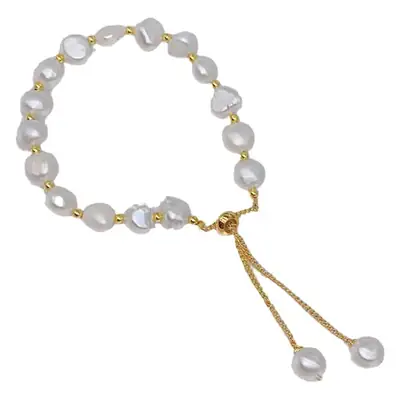 Natural Freshwater Pearl Bracelet with Blue Stones