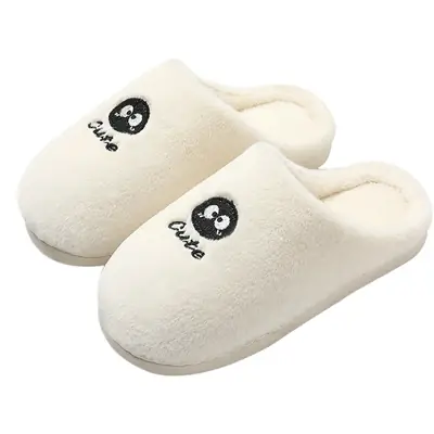 Cute Dinosaur Plush Cotton Slippers Women Winter Indoor