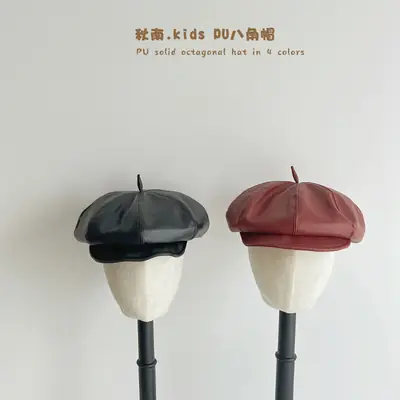 Korean Duckbill Cap for Girls Black Red Winter 2026