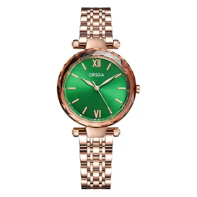 Rose Gold Women's Quartz Watch with Steel Belt