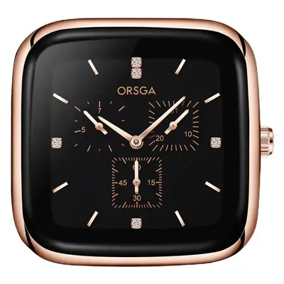 ORSGA Red Silicone Women's Watch with Square Face & Diamond Dial