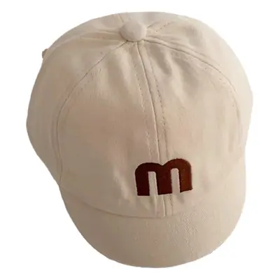 Children's Embroidered Peaked Cap Brown Winter Short Bristle