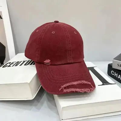 Korean Trendy Distressed Denim Cap for Men Women