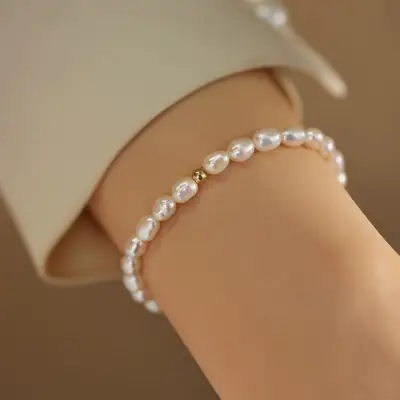 Rare Pearl Baby Pearl Bracelet 14K Gold Women