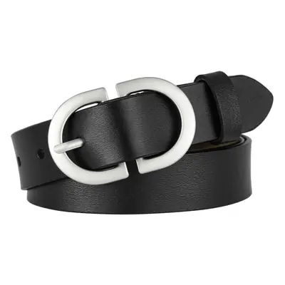 Vintage Leather Belt with Silver Buckle Beige
