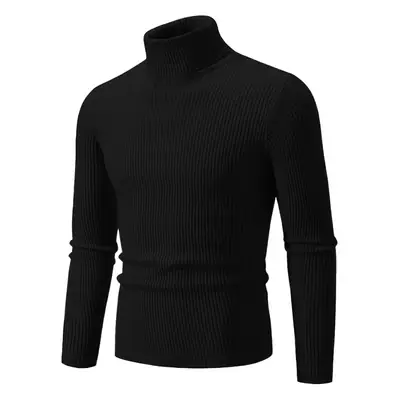 Men's Light Gray Turtleneck Sweater Plus Size