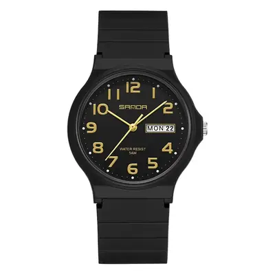 Sanda Black Quartz Watch for Men Women