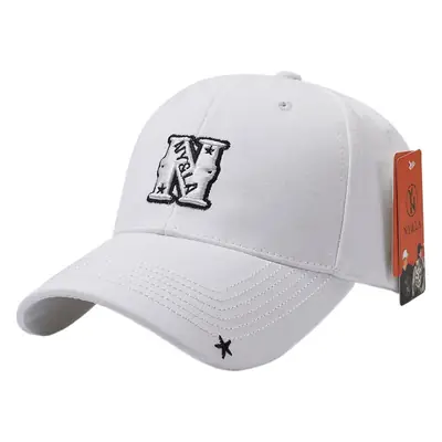 Men Black Baseball Cap with Star & Peak Design
