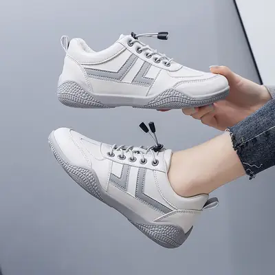 Women White Korean Style Sneakers 2023