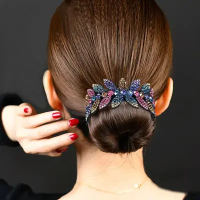 Full Diamond Rhinestone Butterfly Hairpin for Women