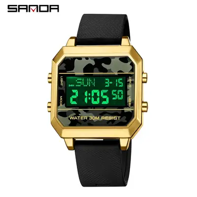 Waterproof Square Digital Watch for Men Women