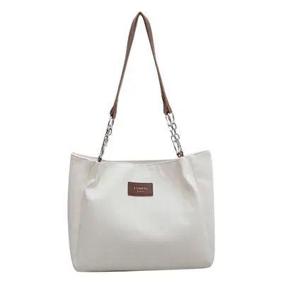 Cross-Border Large Capacity Women's White Black Shoulder Bag