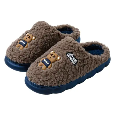 Cartoon Cotton Slippers for Women, Autumn and Winter Indoor Home 2024 New Velvet Warm Anti-Slip Furry Men's Slippers
