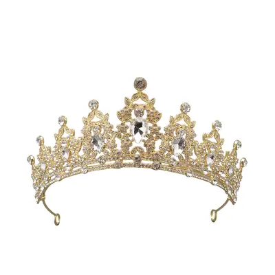 European Crown with Green Rhinestones for Women