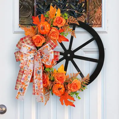 Cross-Country Autumn Garland 251g Pumpkin Wheel Decor