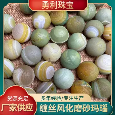 Silk Weathered Frosted Eye Agate Beads 20mm