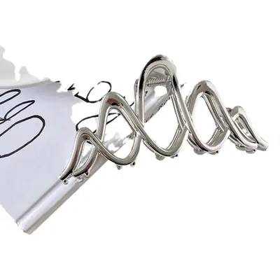 Silver Shark Clip for Women's Hair Up Buns