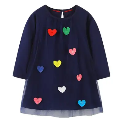 Factory direct 25 autumn new girls dress children long sleeve princess dress baby girl delicate love gauze skirt