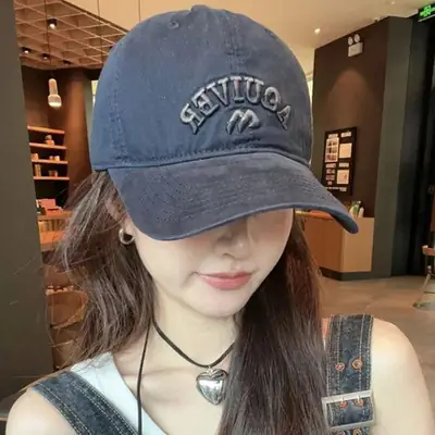 2023 Korean Style Blue Peaked Cap Sun Proof Breathable