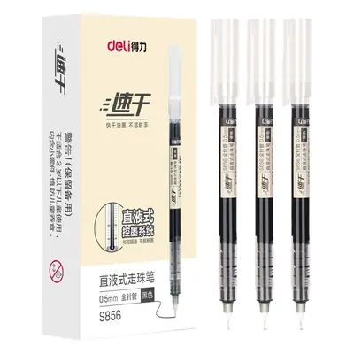 Deli S856 straight liquid ballpoint pen gel pen quick-drying pen water-based Pen straight liquid pen signature pen red blue black pen