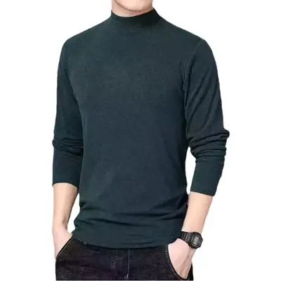 Men's Black Velvet Fleece Long Sleeve Thermal Shirt