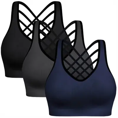 White Push Up Yoga Bra with Black Trim