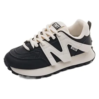 Women White Casual Running Shoes with Thick Sole