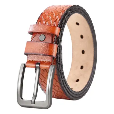 Men's Real Cowhide Belt with Alloy Buckle
