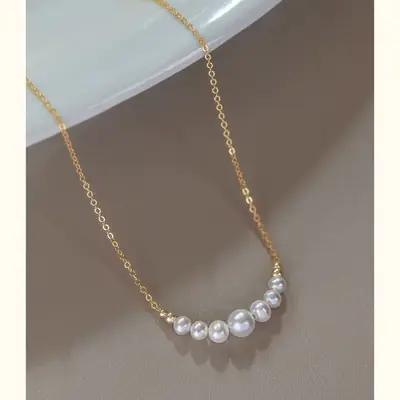 Natural Pearl Necklace for Women 14K Gold