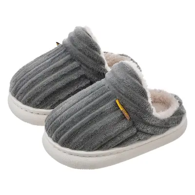 Children's cotton slippers winter boys and girls baby plush slippers indoor bag heel warm plush non-slip parent-child slippers