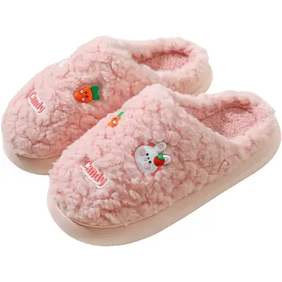 Cotton Slippers for Women in Autumn and Winter Household Thick-Soled Non-Slip Indoor Home Wear-Resistant Plush Warm Couple Cotton Slippers for Men