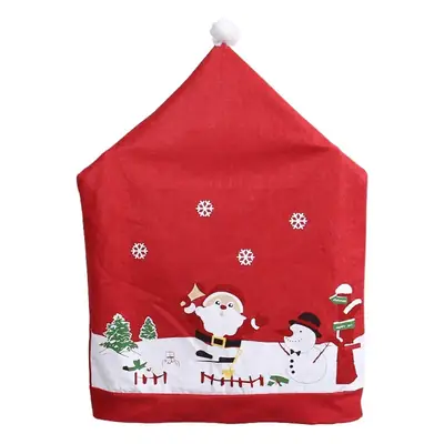 Cute Santa Claus Red Non-Woven Chair Covers