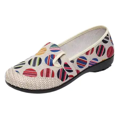 New Women's Multi-colored Canvas Slip-On Shoes with Non-Slip Sole