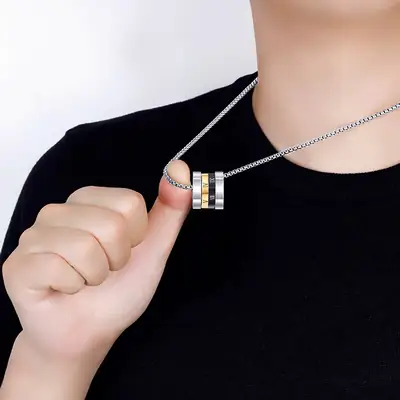 Platinum Two-Color Necklace for Men Women