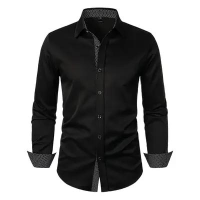 Men's Black Long Sleeve Button Down Shirt